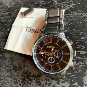 Fossil Chronograph 43mm watch - gray stainless